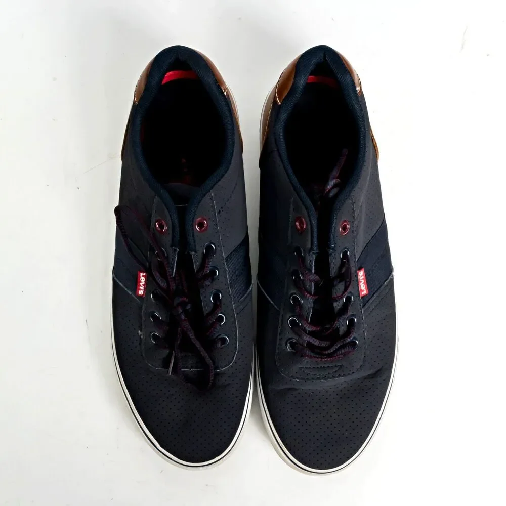 Levis Comfort Shoes Sneakers / Mens 11 / Navy Blue Leather Trim / 517777U511